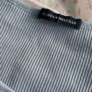 Brandy Melville Blue Button Down Cropped Cardigan